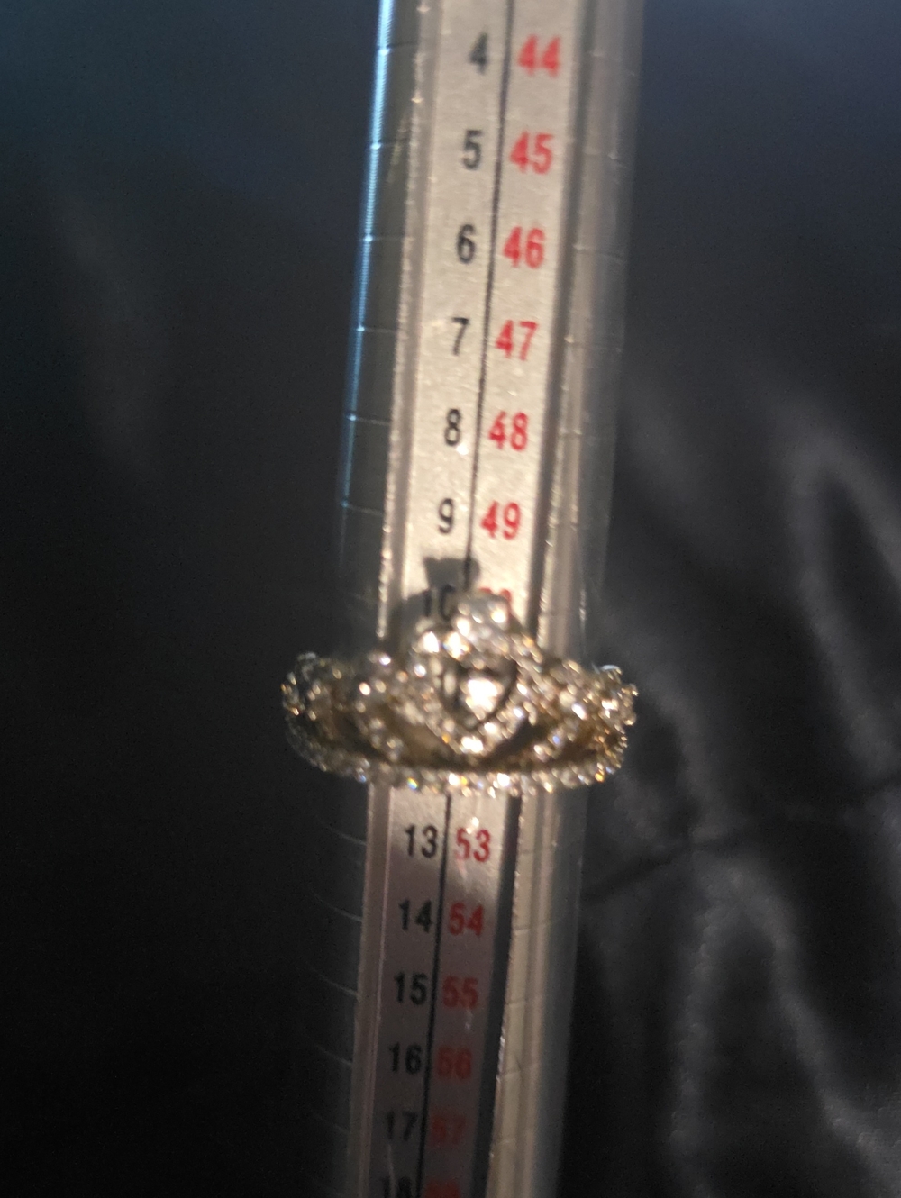 Source Unknown Gold-Tone Crown Ring with Clear Stones